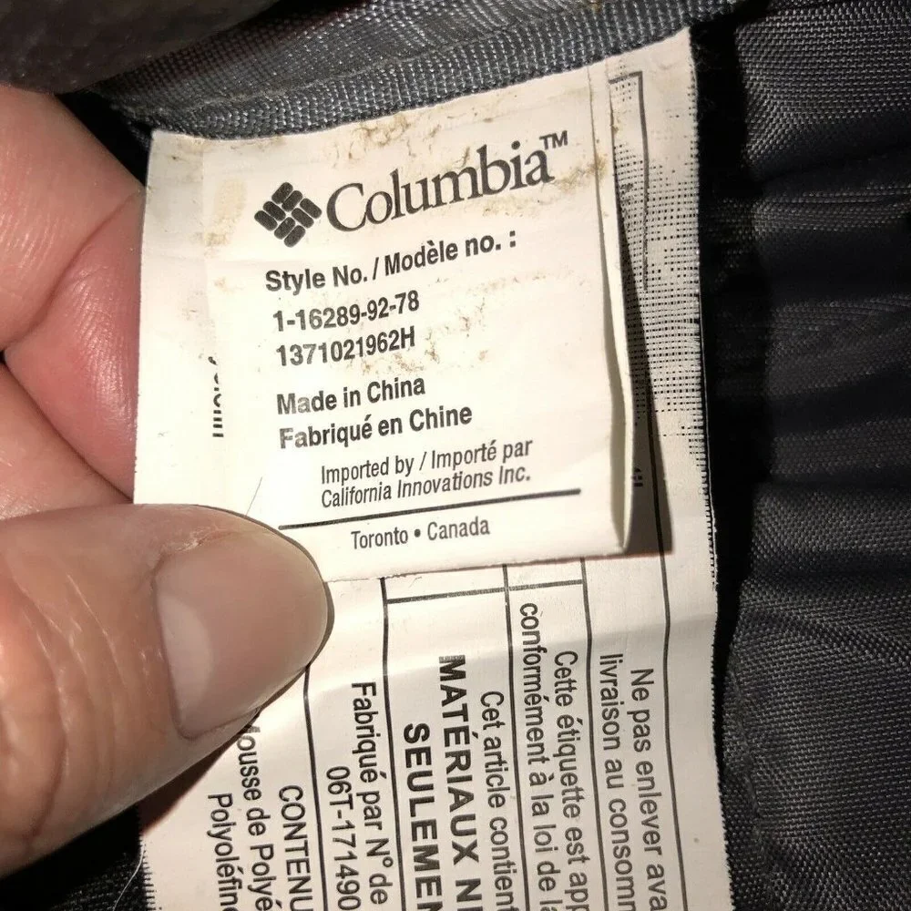 COLUMBIA Black Messenger Diaper Baby Bag with Shoulder Strap